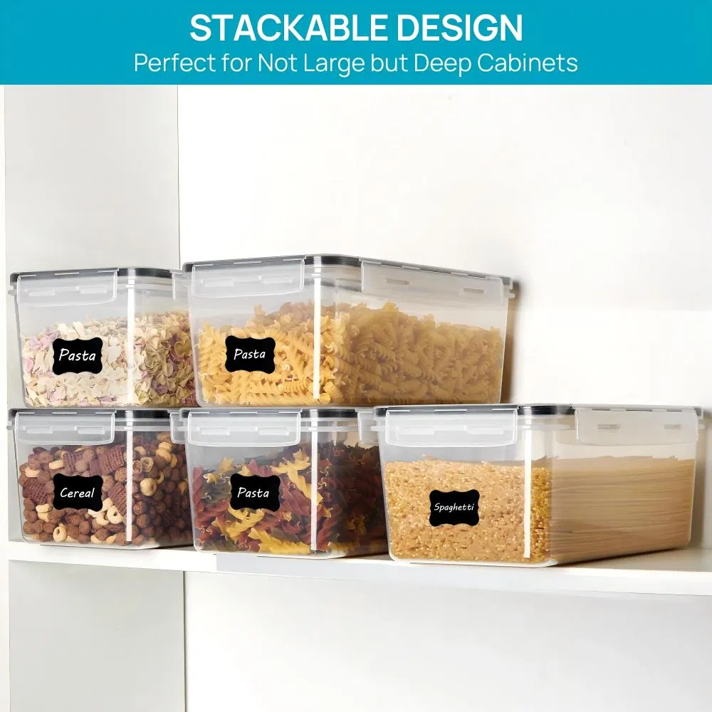 5pack Modern Design Kitchen Food Storage Container Food Grade Plastic Container Airtight Kitchen Box Organizer