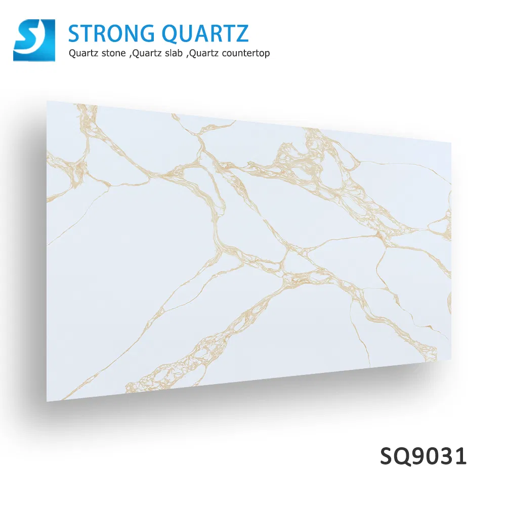 Guangdong Quartz Stone Calacatta Gold Quartz Slabs for Kitchen Countertops/Bathroom Vanity Tops/Table Tops