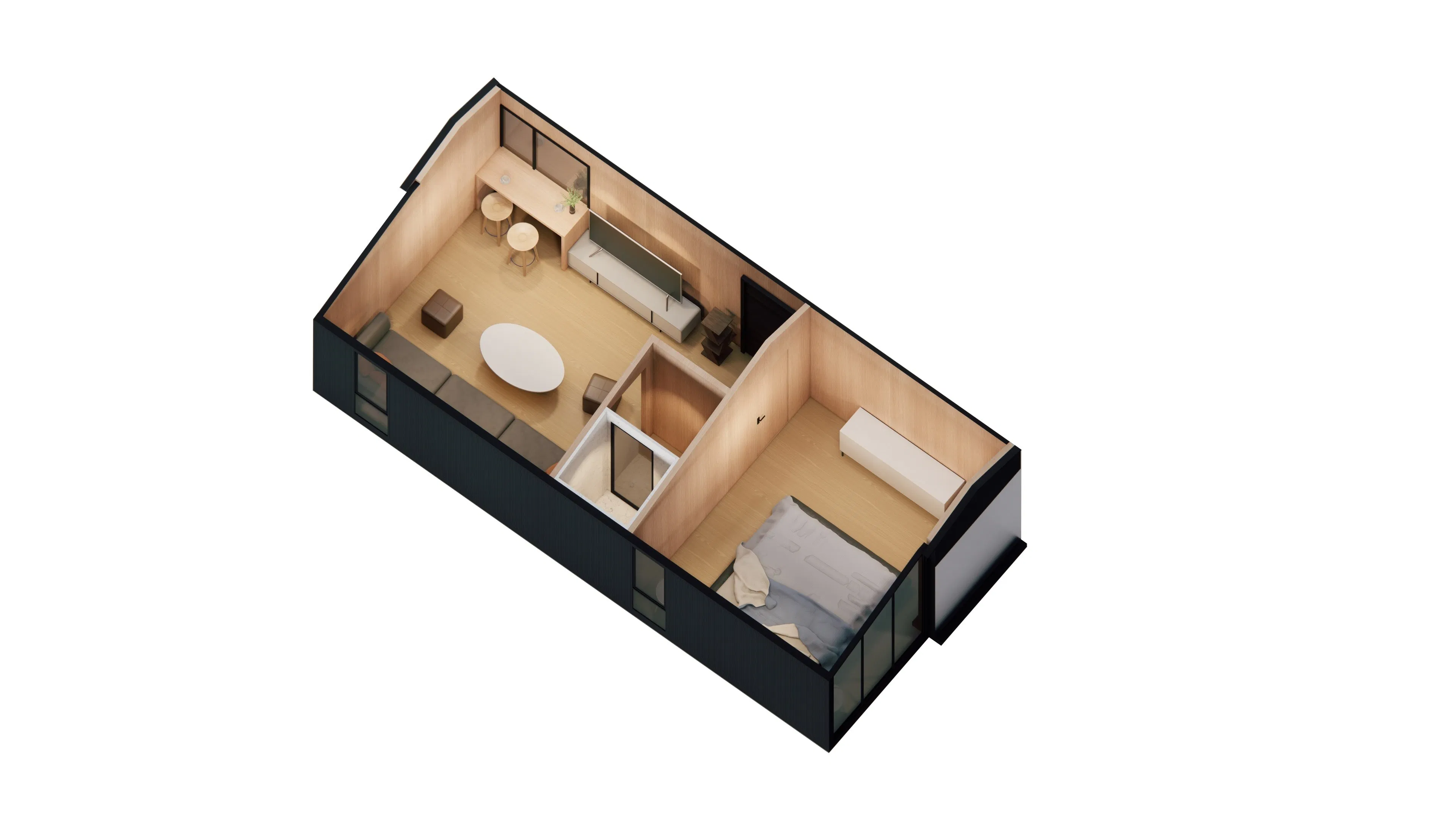 Modularity Quick Installation 2 Bedrooms Container Casa Modular Prefab House Folding House