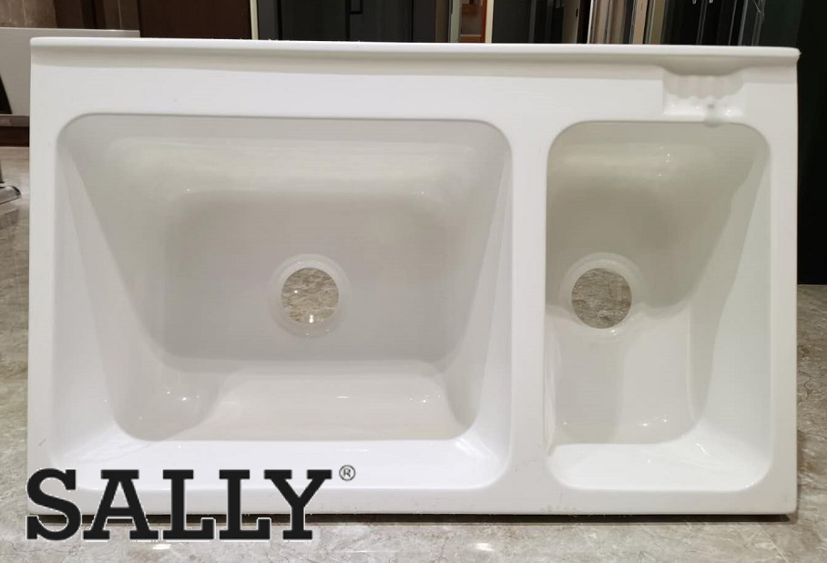 Stylish Double Bowl Acrylic Laundry Sink for Home Efficiency