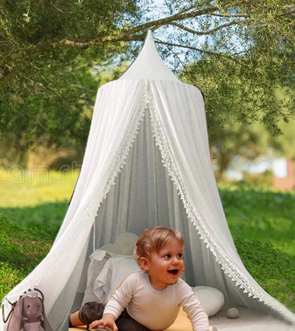 Bed Canopy Hanging Net Baby Crib Castle Nursery Playroom Decor Mosquito Net