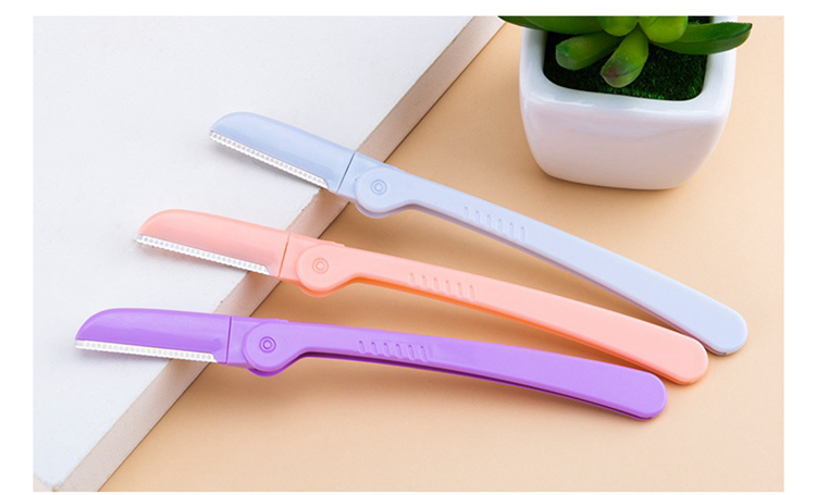 Hot Sell 3 PCS Foldable Facial Eyebrow Razor Stainless Steel Eyebrow Trimmer