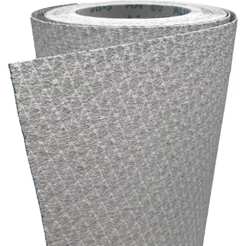 Patent Rhombus-Coated Aluminum Oxide Abrasive Sand Cloth Roll Anti-Clog for Hand_Machine Use to Polish Metal and Wood