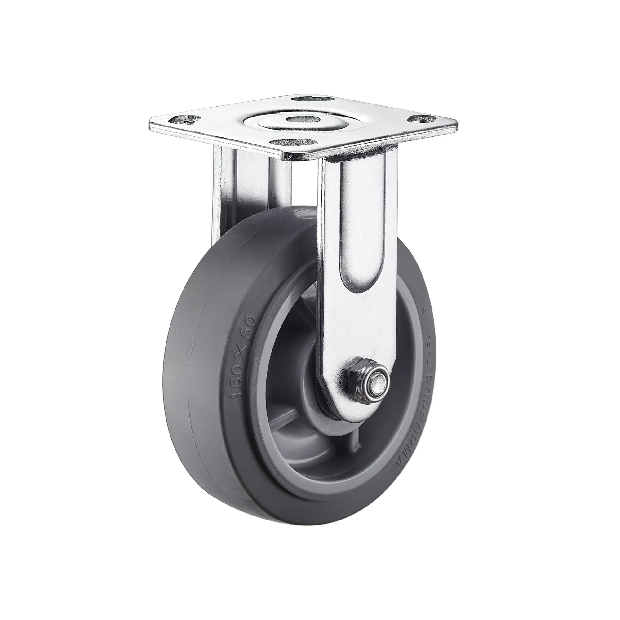 100mm125mm150mm200mm Fixed Industrial TPR Silent Caster with 115*100 Top Plate