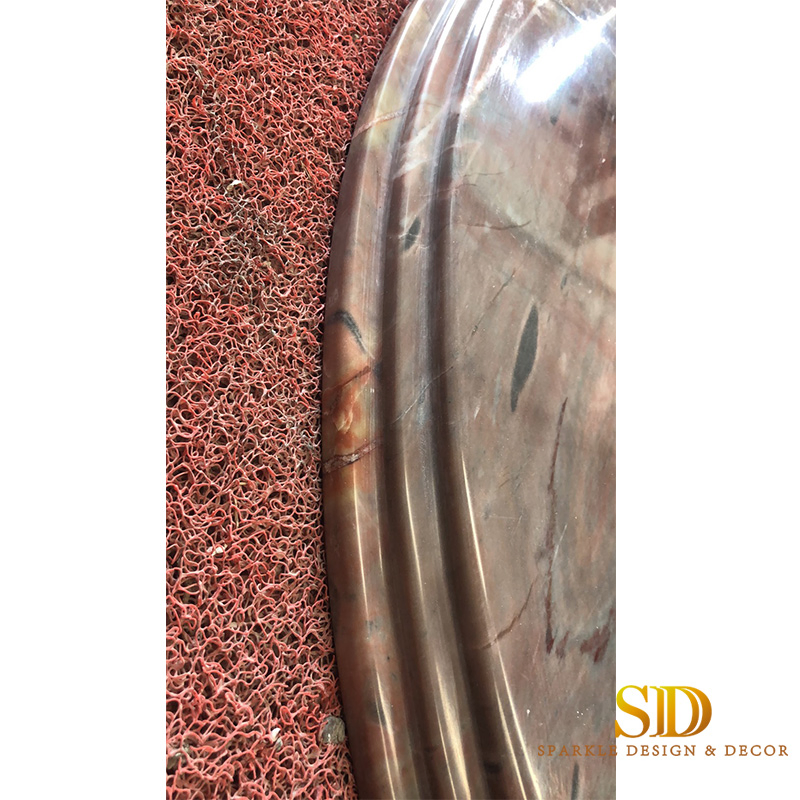 Custom Made Venice Red Marble Countertop with Holes for Bathroom Decor