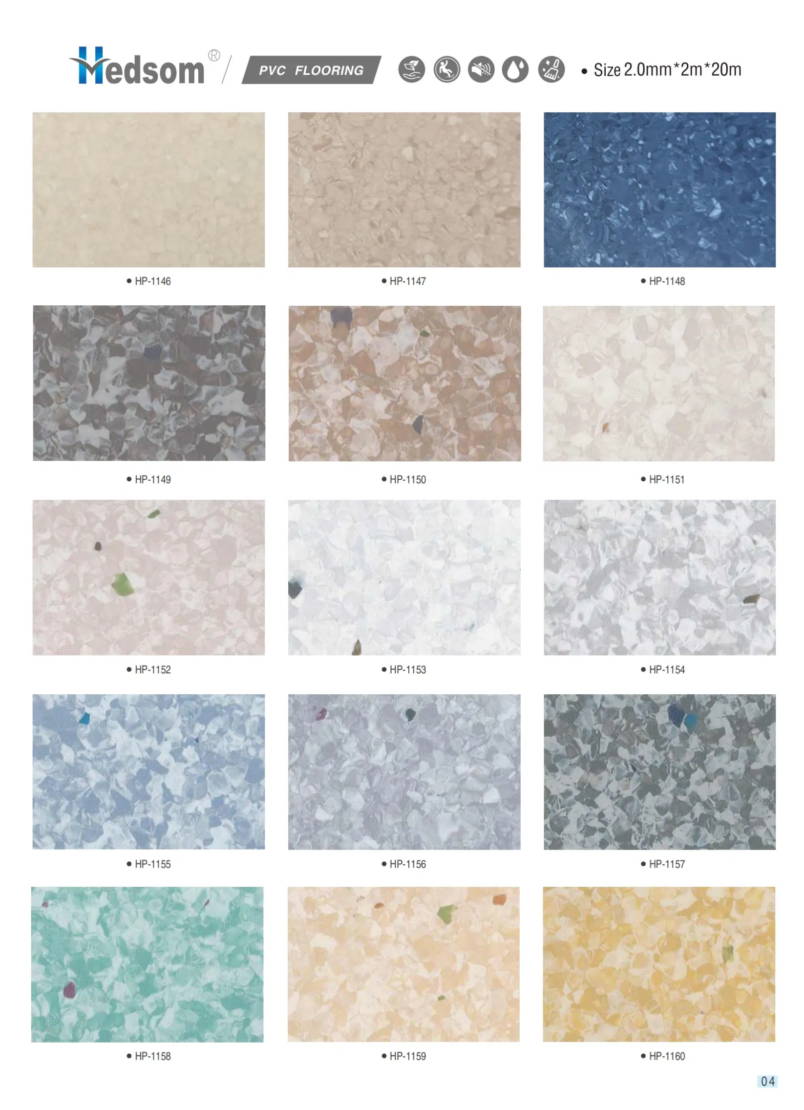 Антистатический антибактериальный ПВХ линолеум для медцентров