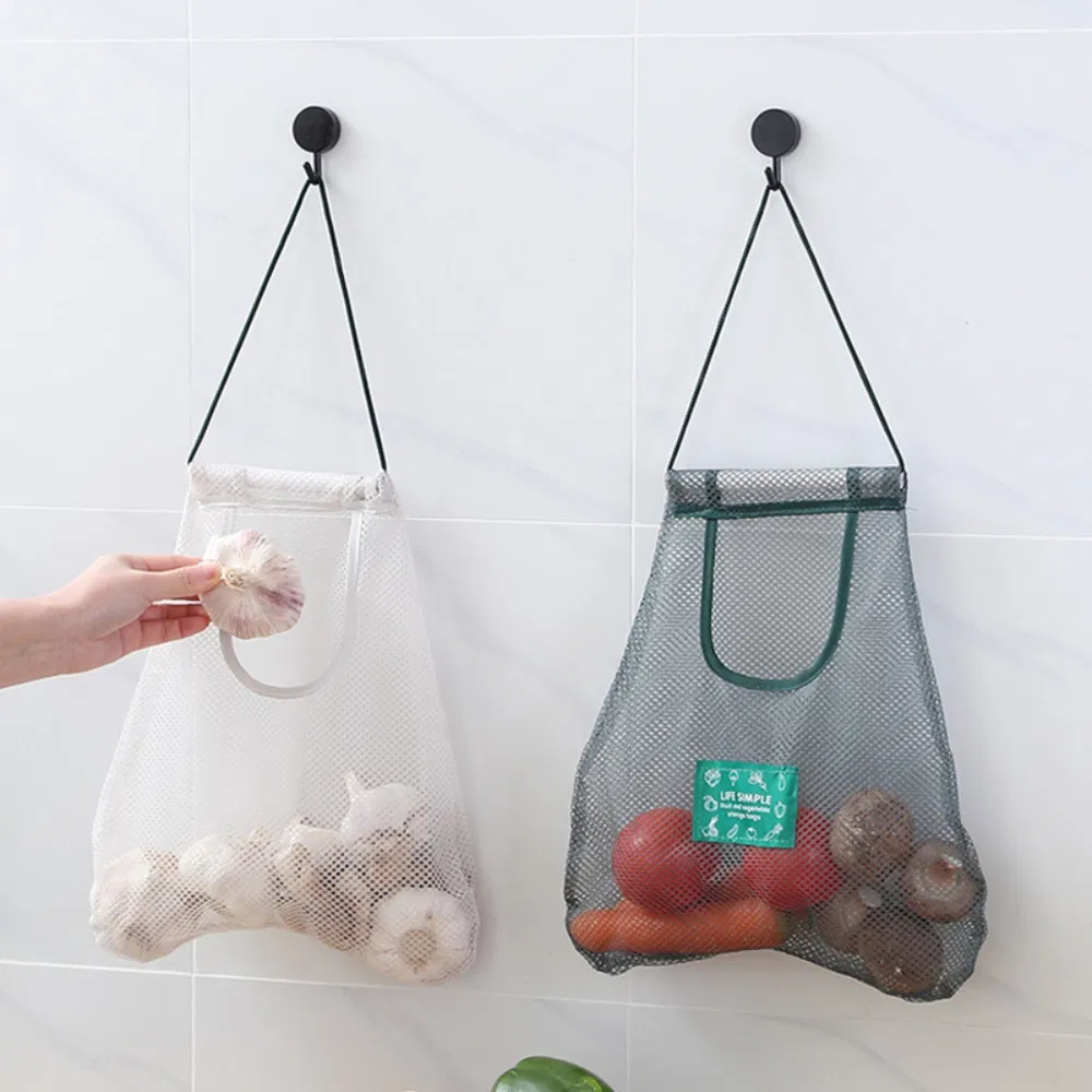 Hanging Wall Mounted Mesh Bag Breathable Storage Mi22879