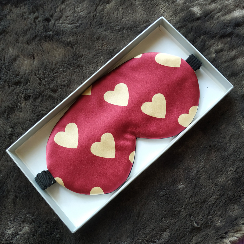 Mulberry Printed Silk Sleep Mask with Elastic Strap Headband Custom Label Eye Mask