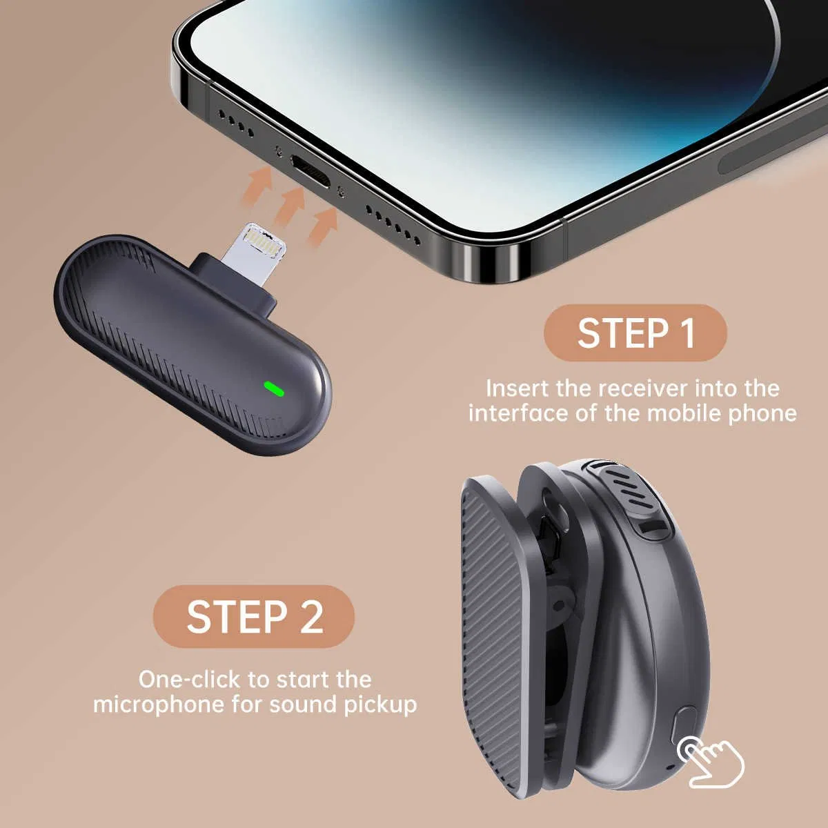 Dual Round Button Wireless Lavalier Microphones for Seamless Audio Recording