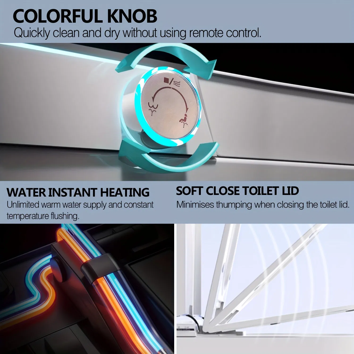 Self Clean Heated Bathroom Fitting Bidet Smart Sanitary Toilet Seat Cover