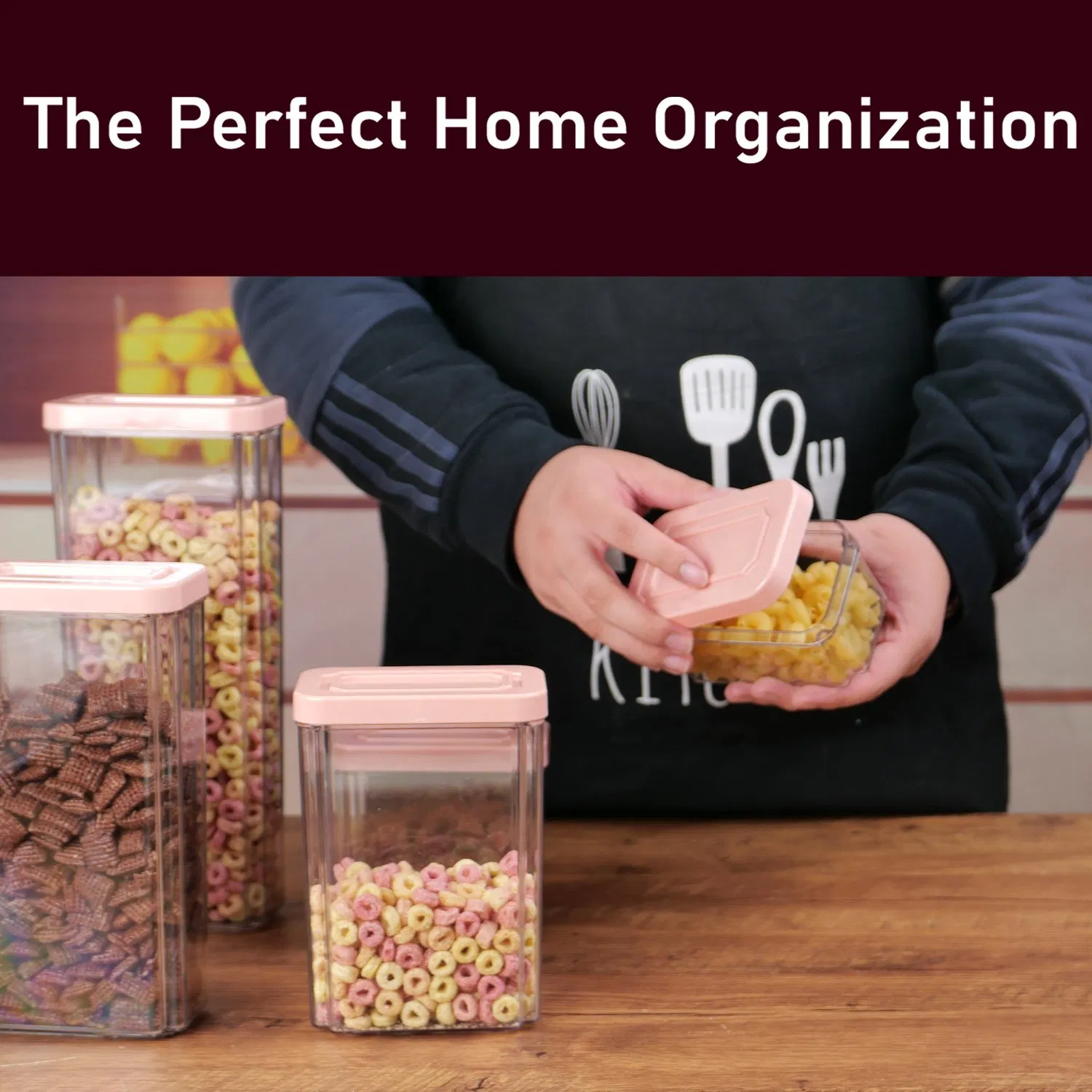 Прозрачный контейнер для хранения еды, квадратный