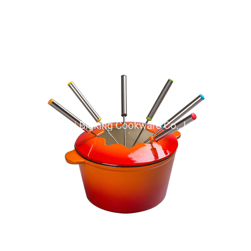 Набор для фондю из чугуна с эмалью, 1.5 л