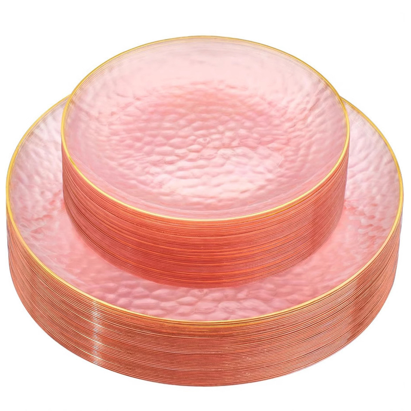 European-Style Eco Disposable Plastic Round Flat Plate Tableware for Hotel Wedding Parties