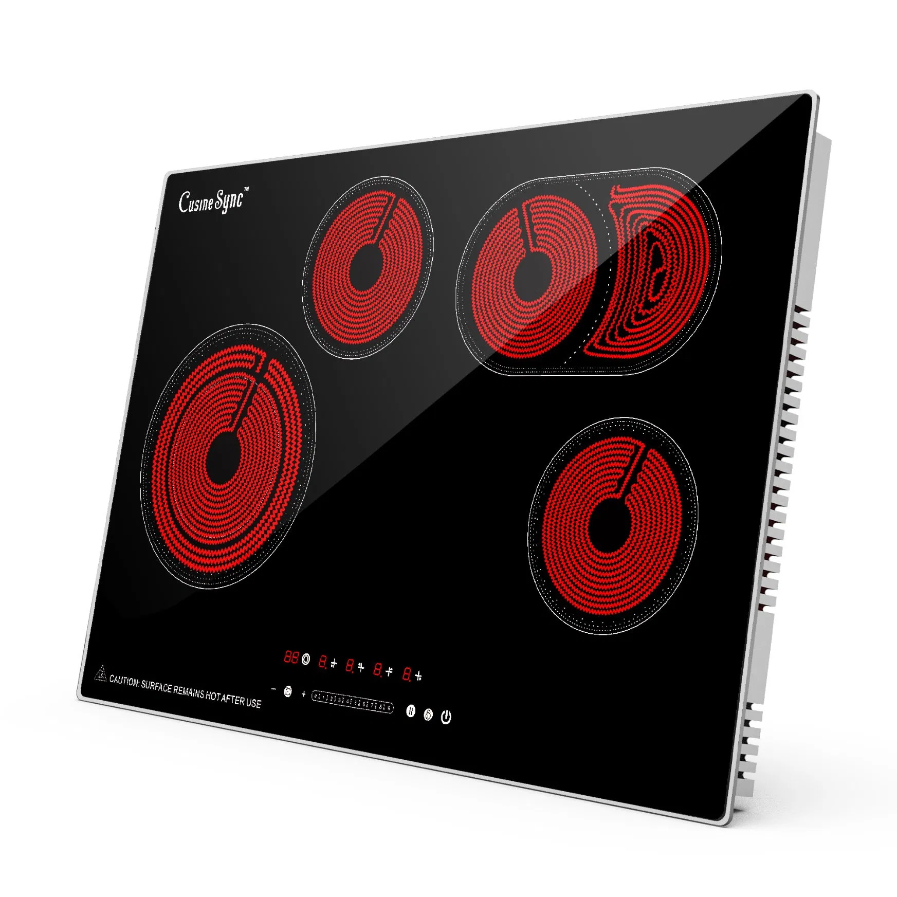 Built-in Electric Stove Top 4 Burners with 9 Power Levels with Slider Control