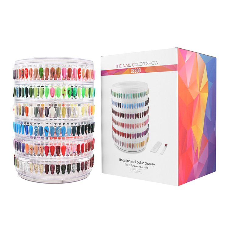 300 Colors Plastic Manicure Salon Nail Color Display Stand Card
