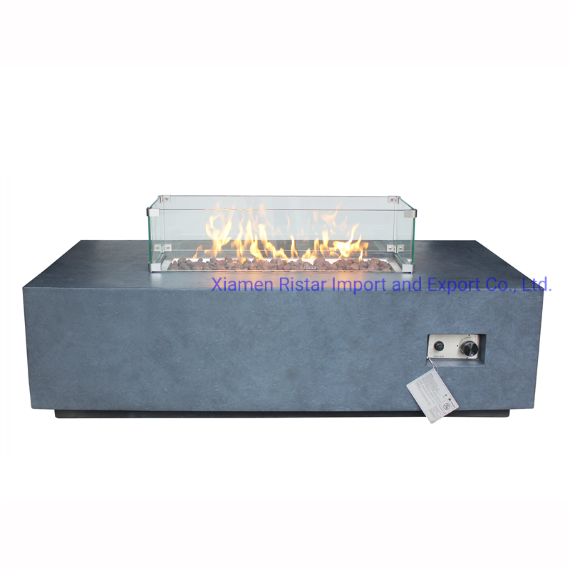 Outdoor Concrete Gfrc Gas Fire Pit Table Using Propane and Natural Gas