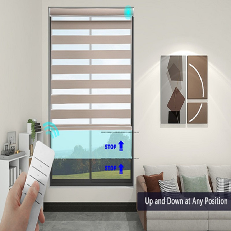 Custom Skylight Smart Automation Blind Motorized Curtains Cordless Blind WiFi Zebra Shades
