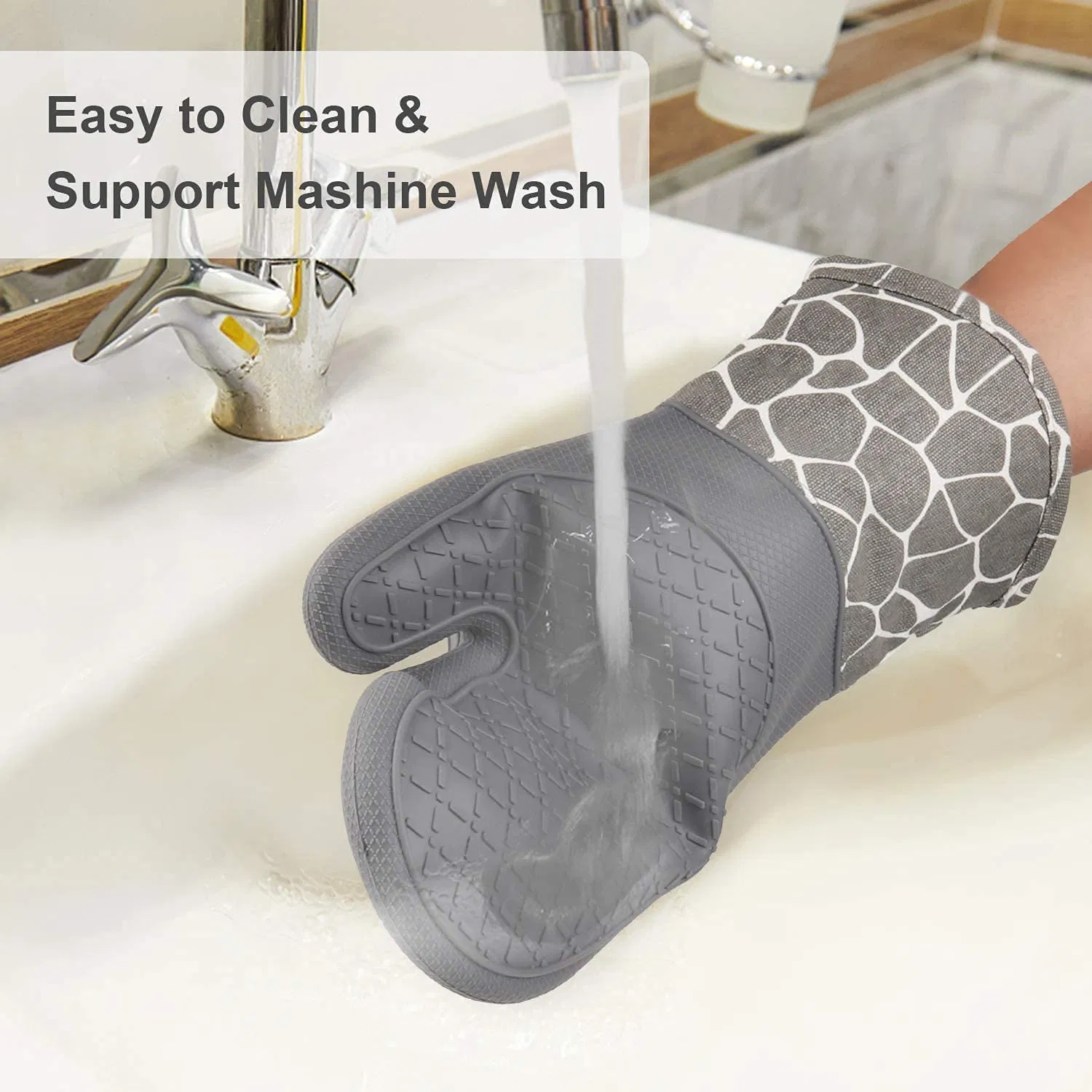 Heat Insulation Cotton Baking Household Non-Slip Oven Glove Set
