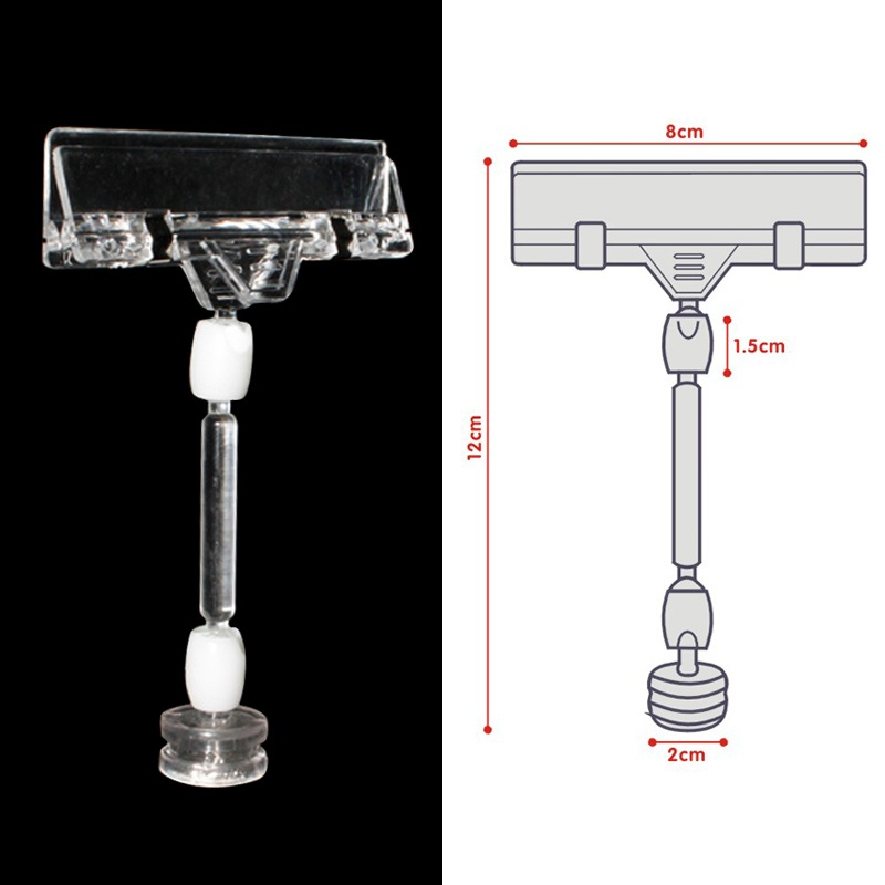 Transparent Magnetic Paper Pop Clips Holder Supermarket Price Clips
