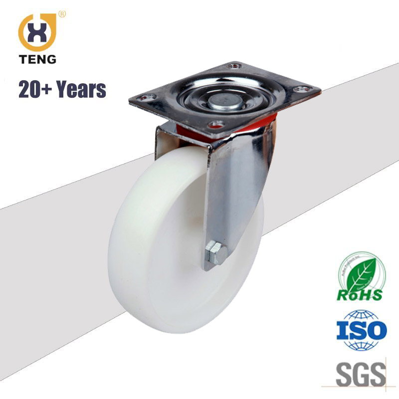 4inch 5inch 6inch Europe Style Swivel Hollow Kingpin Rubber Iron Caster Wheel with Total Brake