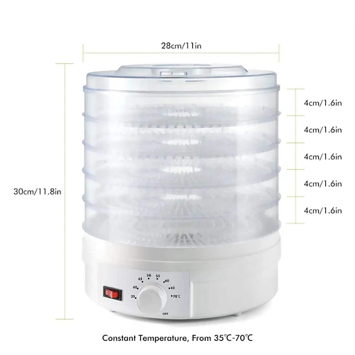 5 Stackable Trays Portable Electric Fruit Food Dehydrator Meat Beef Jerky Maker Fruits and Vegetable Dryer