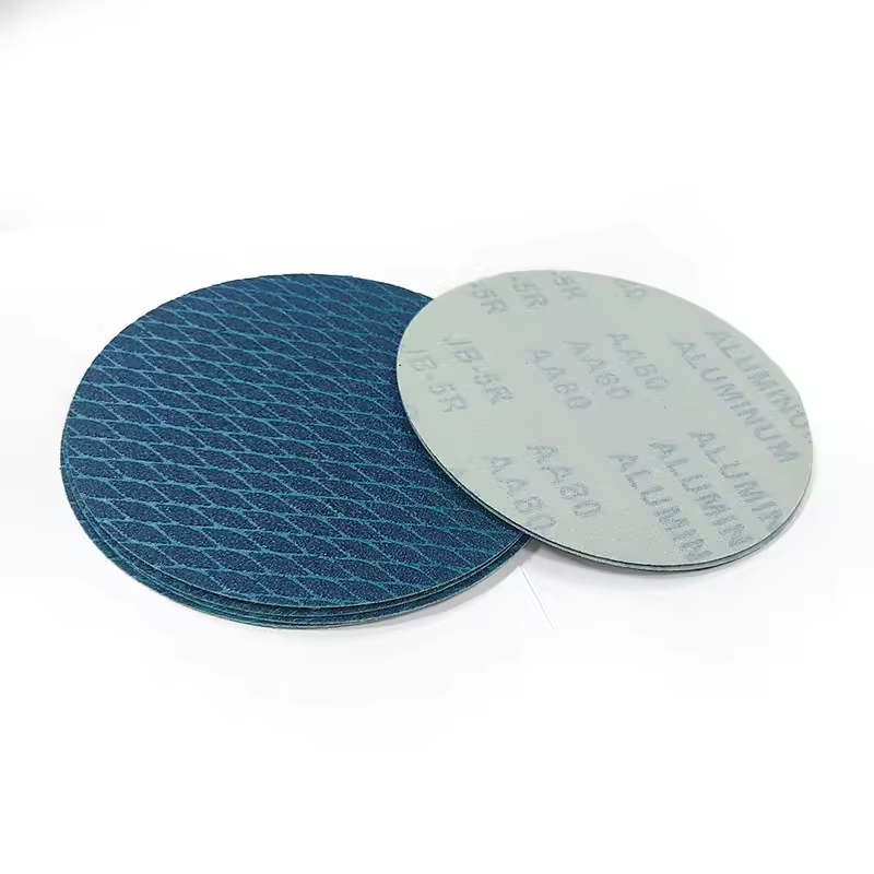 Шлифовальный диск 150 мм с липучкой, синий циркониевый