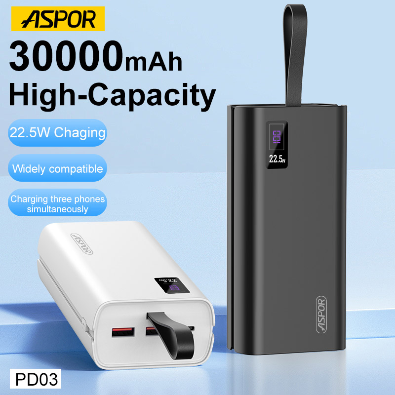 Wholesale Price 30000mAh Power Bank 22.5W Fast Charging Powerbank OEM Pd03