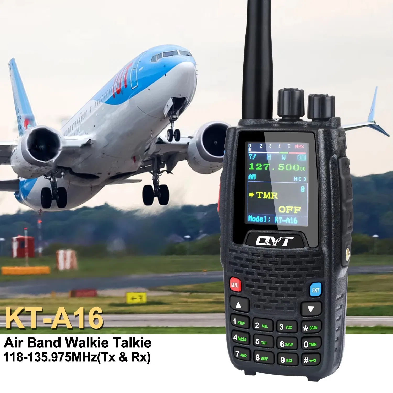 Портативная рация KT-A16 для авиадиапазона, 6Вт, 200 каналов