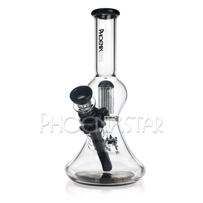 Phoenixstar New Products 10 Inches Glass Beaker 8 Arms Tree Perc Smoking Pipe Hookah Water Tobacco Pipe Wholesale