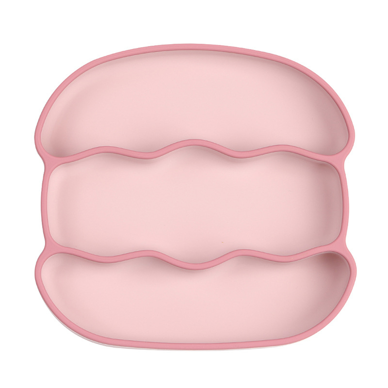 Customized Food Grade Silicone Divided Kids Feeding Plate Silicone Baby Plate with Suction