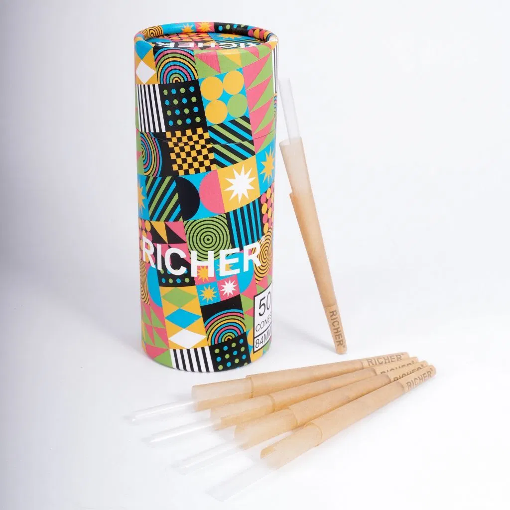 Custom Logo Printing Rolling Pre Classic King Size Roll Brown Natural Cone with Tips Paper Box Smoking Accessories
