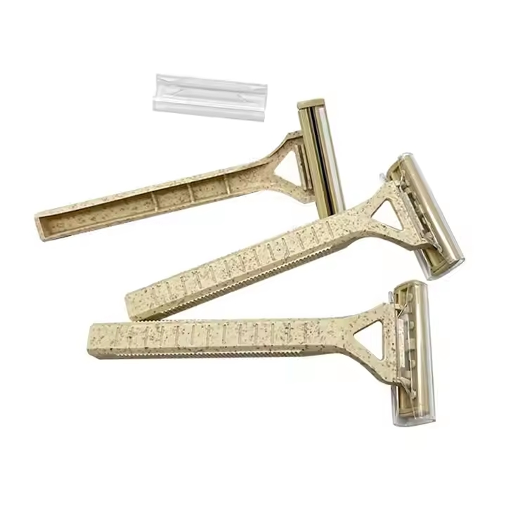Twin Blade Wheat Straw Shaving Razor Eco Friendly Disposable Hotel Razor