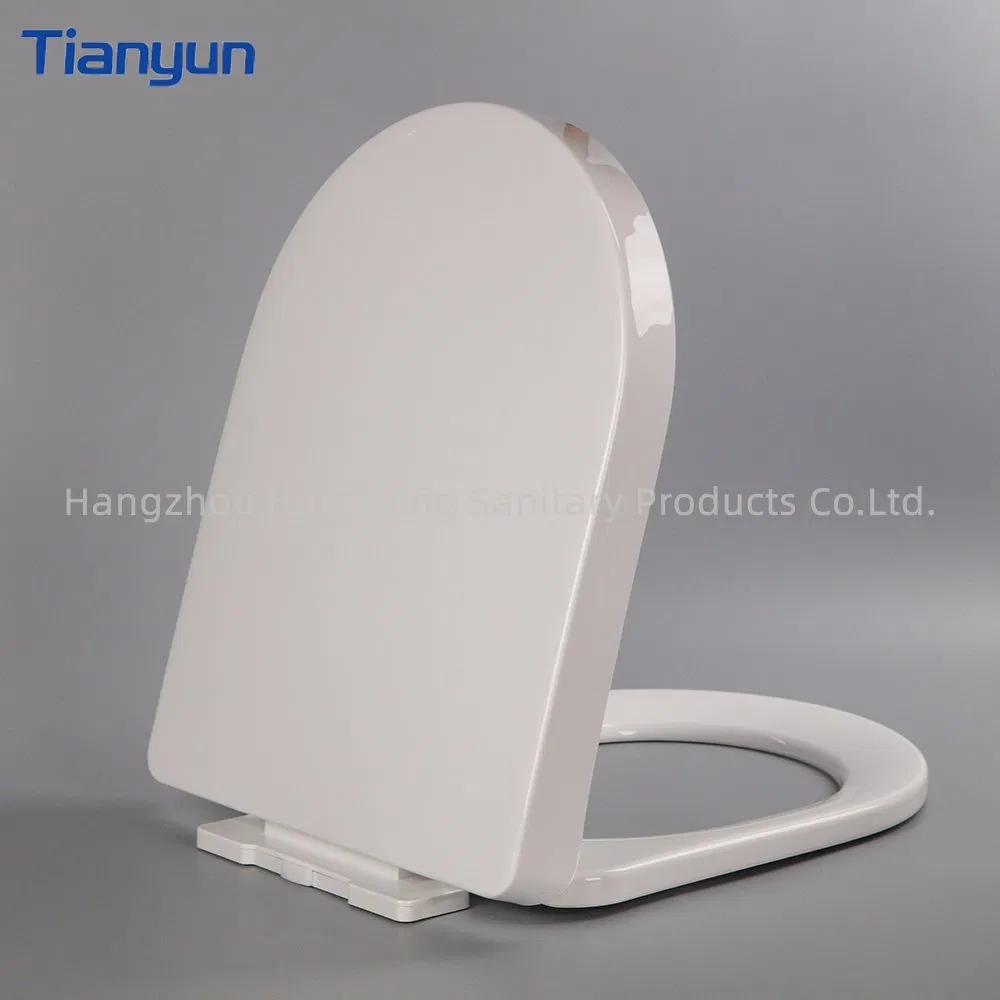 Plastic PP/UF Soft-Closing Hinges White Cover Modern Bathroom Toilet Seat