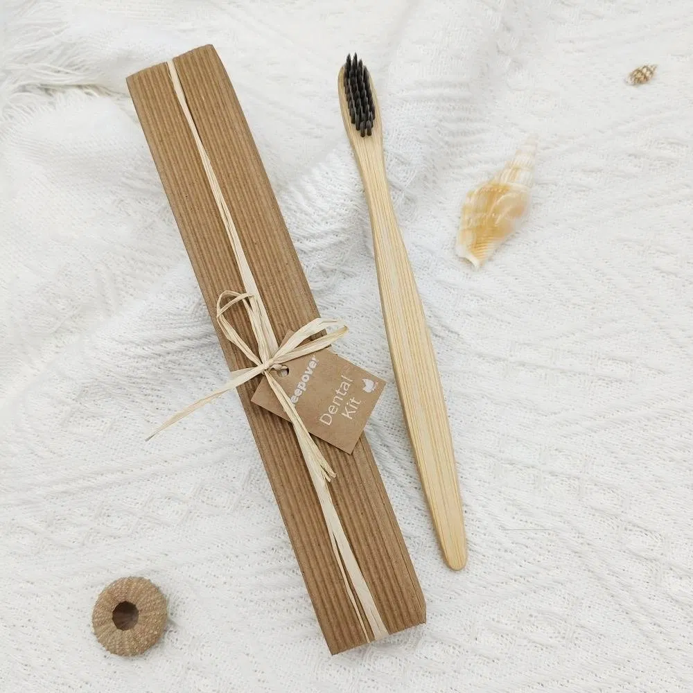 Wholesale Hotel Bamboo Toothbrush 100% Natural Biodegradable Eco-Friendly Corrugated Paper Box Packaging