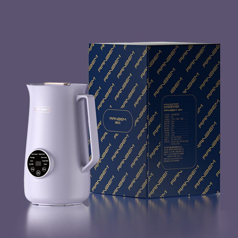 Ranbem Self-Cleaning Automatic Hot Liquid Soy Milk Soup Maker Machine Mini Soup Maker Electric Blender