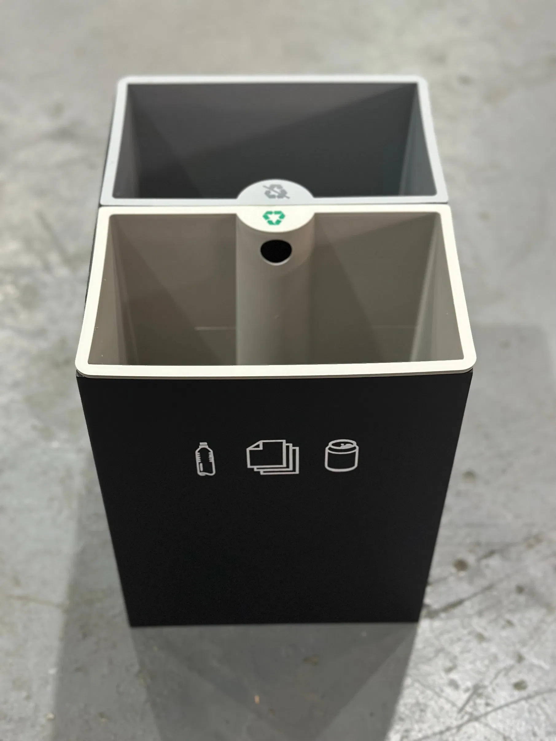 2 Compartment Rectangular Recycling Bin for Hotel with 14liter 7L+7L