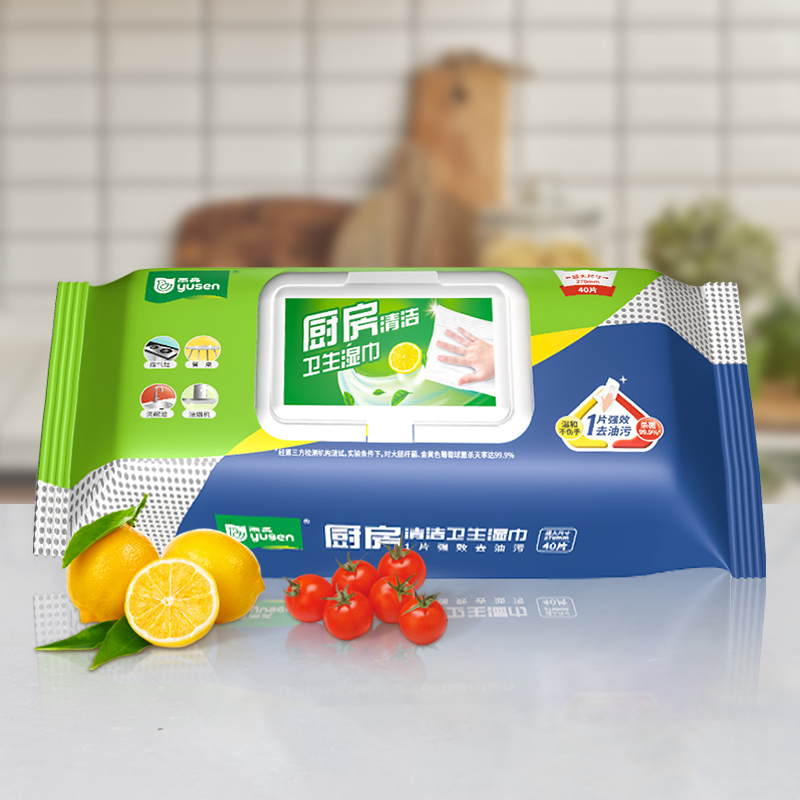 Wholesale OEM High Quality Disposable Powerful Cleaning Kitchen Wipes Oil Remover Kitchen Wet Wipes