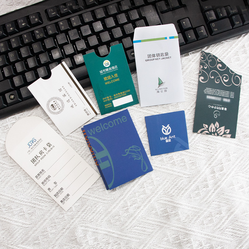 Custom Hotel Room Keycard Envelopes Key Card Wallet Pocket Sleeve Holder with Logo
