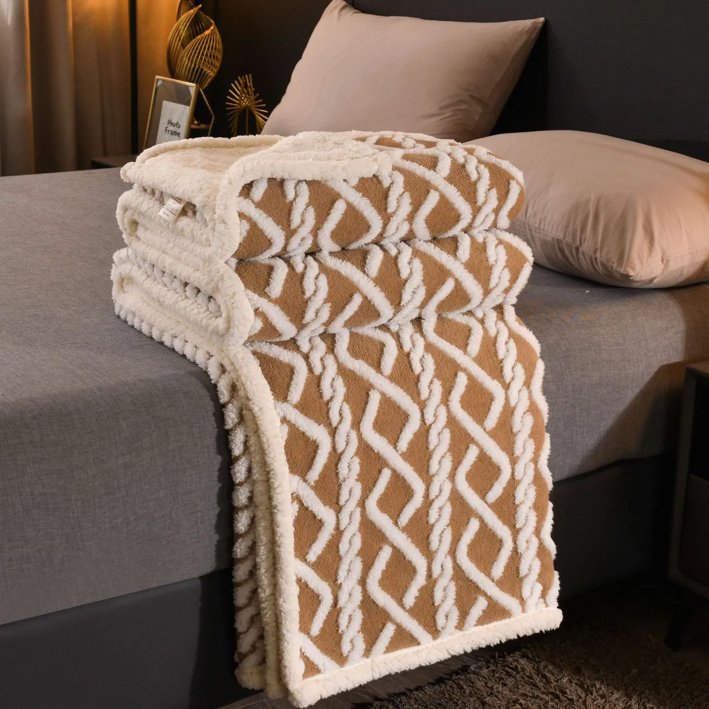 Classy Rabbit Fur Bed Cover for Elegant Warmth