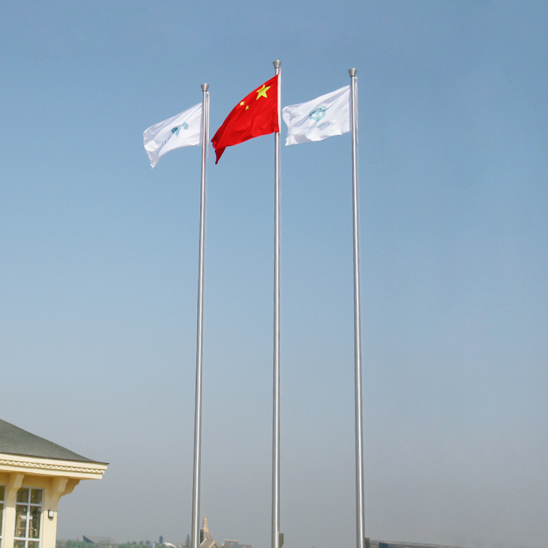 Electric Control Automatic Raising Flag Pole Stainless Steel / Aluminum Flagpole for Sport Games