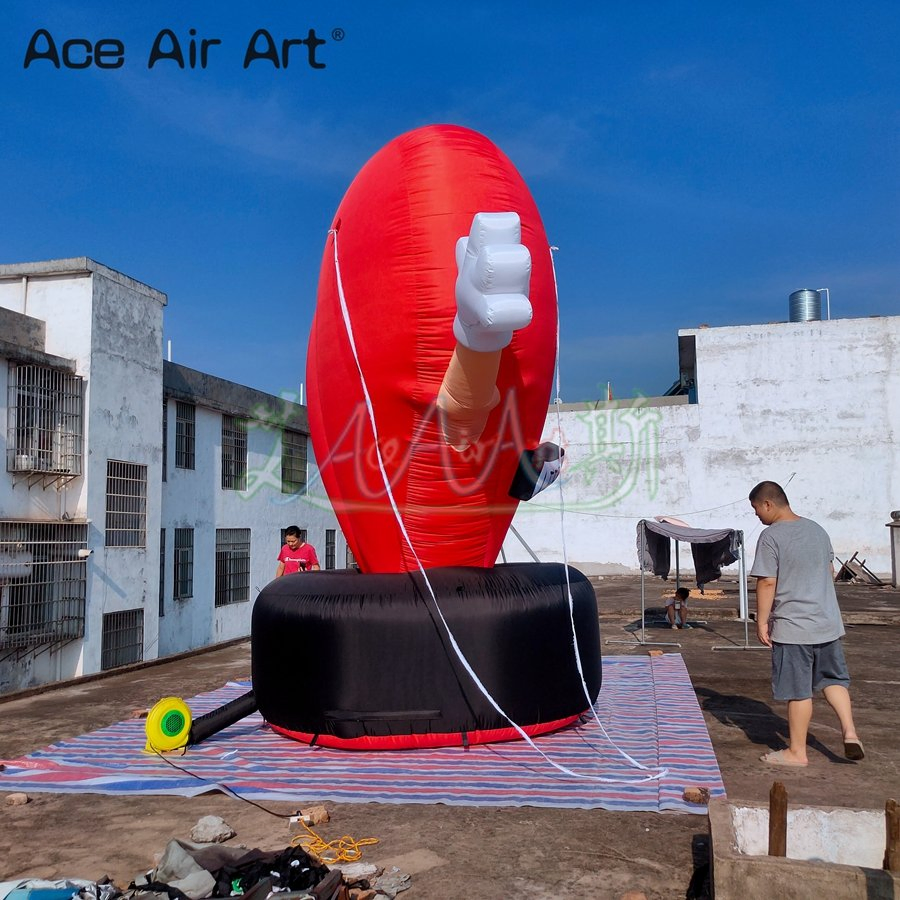 Custom Inflatable Heart Cartoon Model with Black Base for Valentine's Day Party Decoration