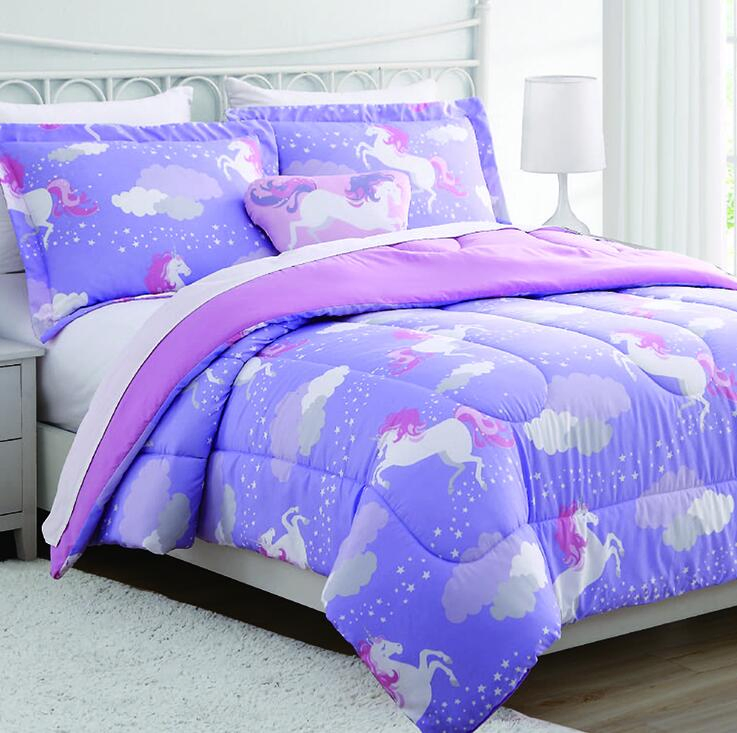 Aoyatex 75GSM Microfiber Polyester Printed 3PC Comforter Set for Kids