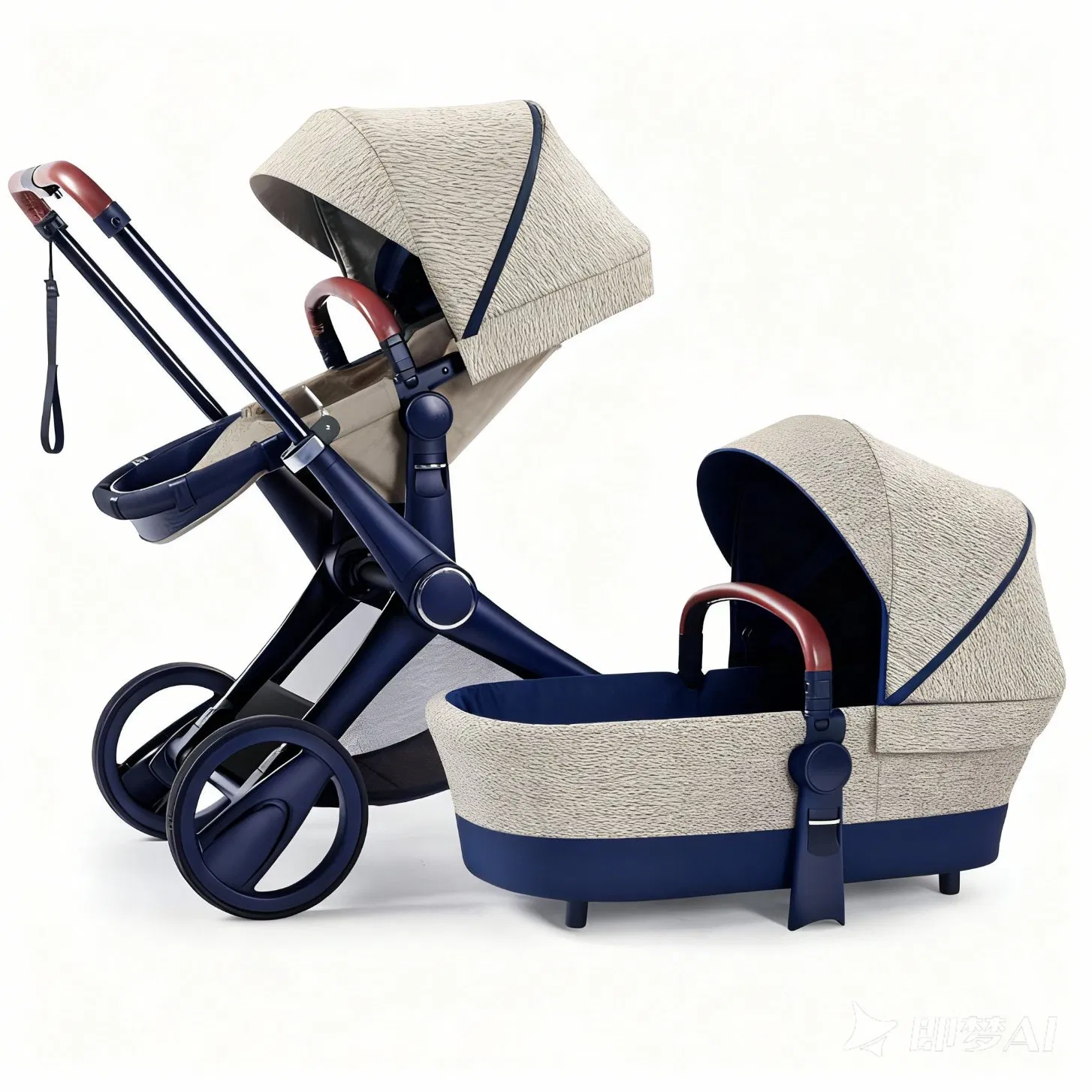 Factory Luxury High Landscape Aluminum Frame Pram 3 in 1 Baby Stroller