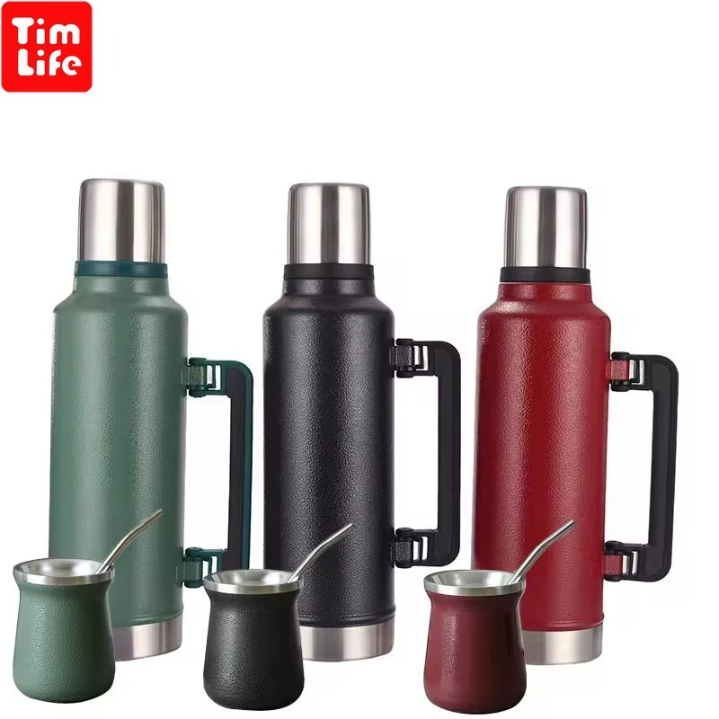 Термокружка Yerba Mate с трубочкой, 1000-1900 мл