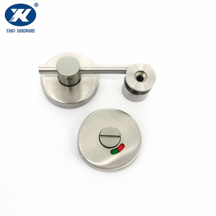 Bathroom Stainless Steel Round Toilet Cubicle Door Thumbturn Release Indicator Lock