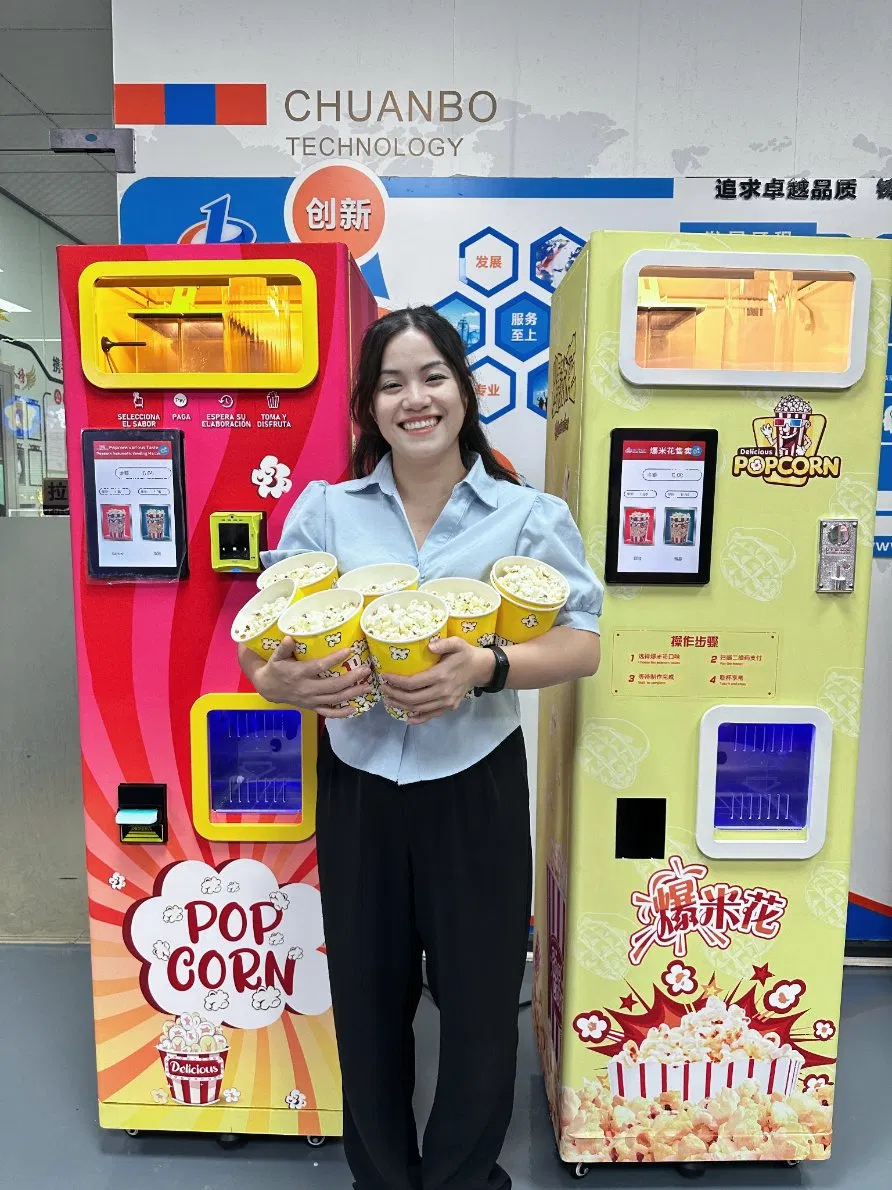 Coin Operated Cinema Popcorn Making Machine Automatic Snacks Popcorn Vending Machine