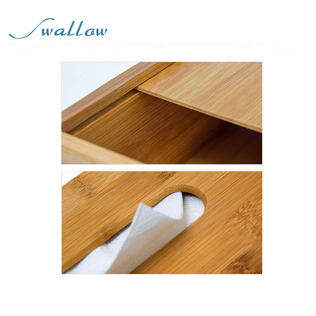 Bamboo Paper Towel Storage Box Bamboo Tissue Box in Swallow - Home Accessories, Household Essential Store