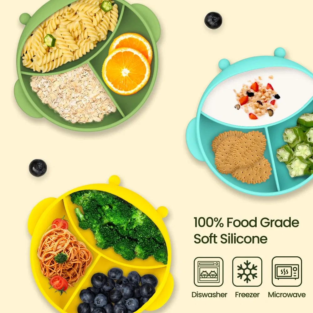 Suction Plates for Babies & Toddlers -Plates Stay Put with Suction Feature, Divided Design