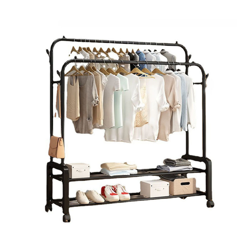 Wall Mounted Coat Hangers 2piece Set Golden Display Drying Rack with Logo for Boutique Clothes Drying