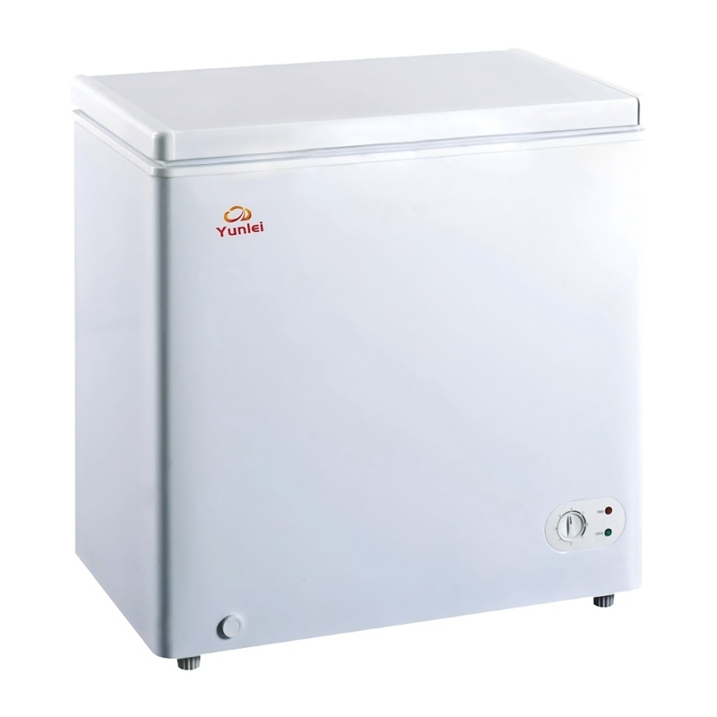 OEM/ODM SKD/CKD 218L 12V/110V/220V Mechanical Temperature Controller PCM Stainless/Gold Single Door Chest Freezer for Home